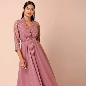 Indian Wedding Guest Dress Anarakli Kurta with Attached Dupatta, NWT